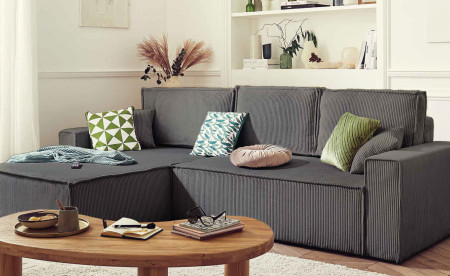 Canapé d'angle gris